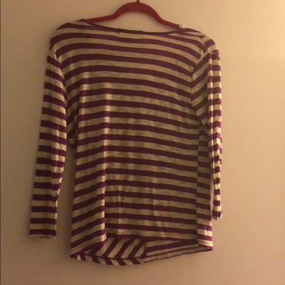 Ellen Tracy purple striped shirt size medium - Picture 3 of 3